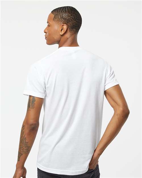 Tultex 241 Men's Biloxi Performance Colorblocked Hooded Long Sleeve T-Shirt - Back view