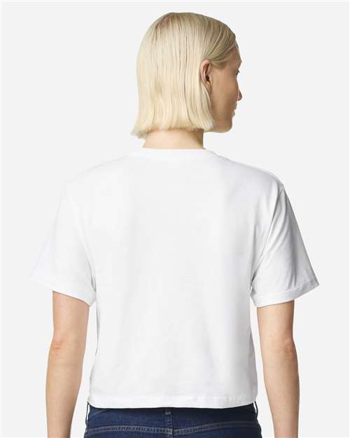American Apparel 102 Women's Fine Jersey Mid-Length Boxy Tee - Back view