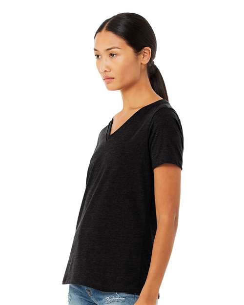BELLA CANVAS 6405CVC Women's Relaxed Heather CVC V-Neck Tee - Side view