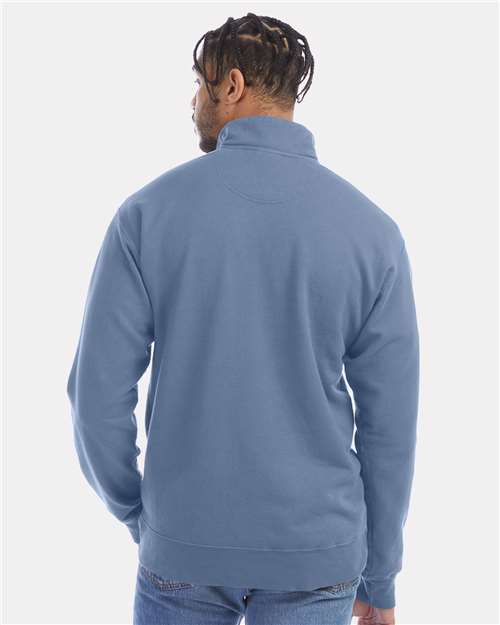 ComfortWash by Hanes GDH425 Unisex Garment-Dyed Quarter-Zip Sweatshirt - Back view
