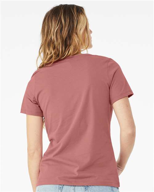 BELLA CANVAS 6405 Women?s Relaxed Jersey V-Neck Tee - Back view