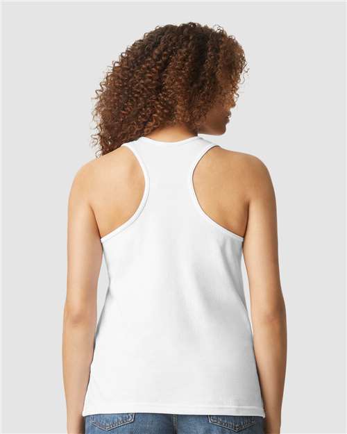 Gildan 64220LCVC Women's Softstyle? CVC Racerback Tank Top - Back view