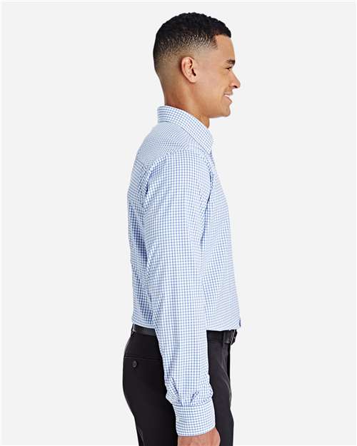 Devon & Jones DG540 Men's CrownLux Performance? Micro Windowpane Woven Dress Shirt - Side view