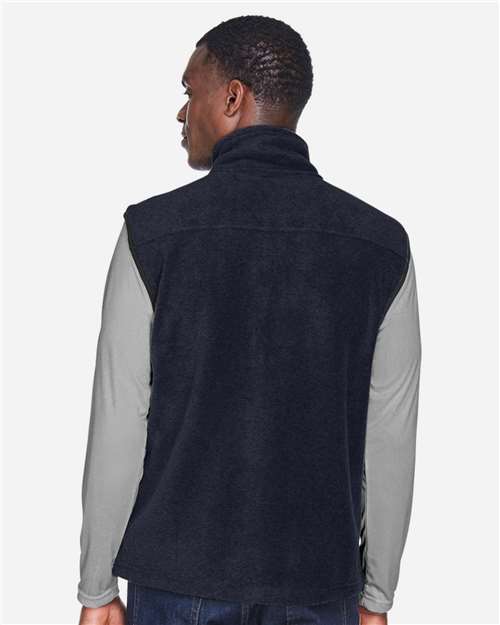Harriton M985 Unisex Fleece Full-Zip Vest - Back view