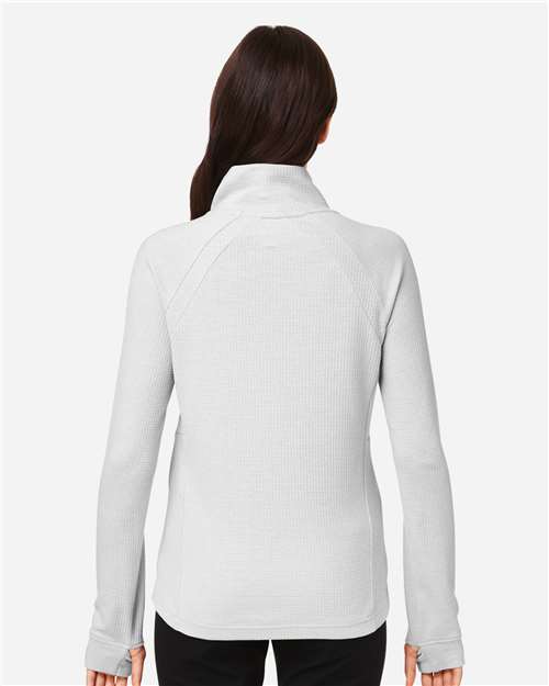 North End NE200W Women's Rhythm Waffle Cross-Neck Pullover - Back view