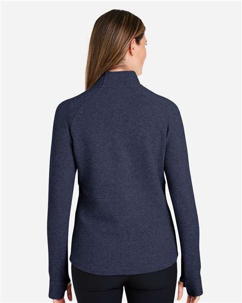North End NE725W Women's Spirit Textured Quarter-Zip Pullover - Back view