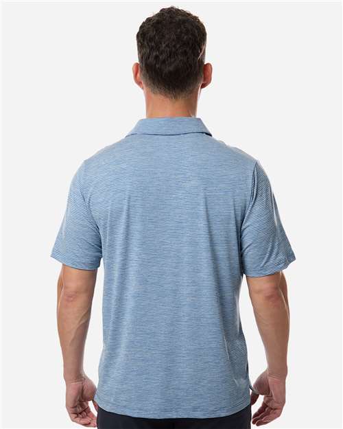 Team 365 TT125 Men's Relay Heathered Stripe Polo - Back view