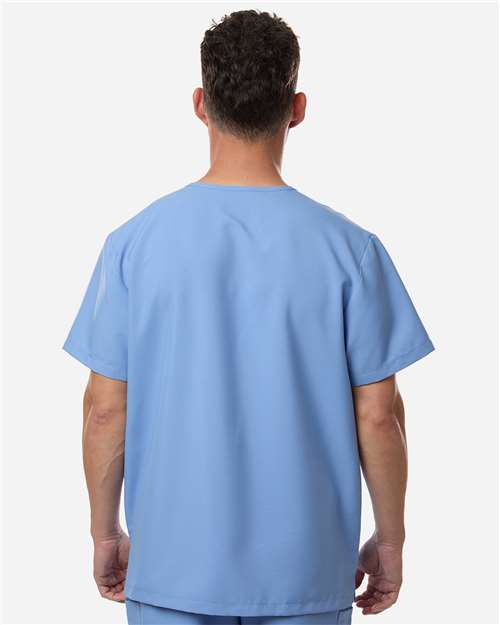 Hanes HMB000 Men's V-Neck 1 Pocket Scrub Top - Back view