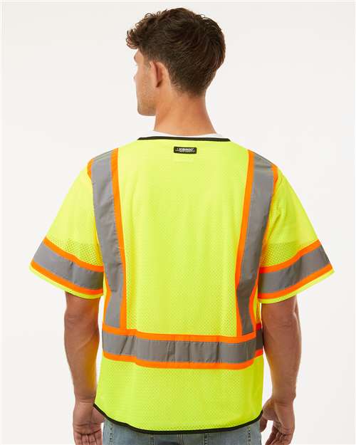 Kishigo 1565-1566 Unisex Class 3 Mesh Zippered Vest - Back view