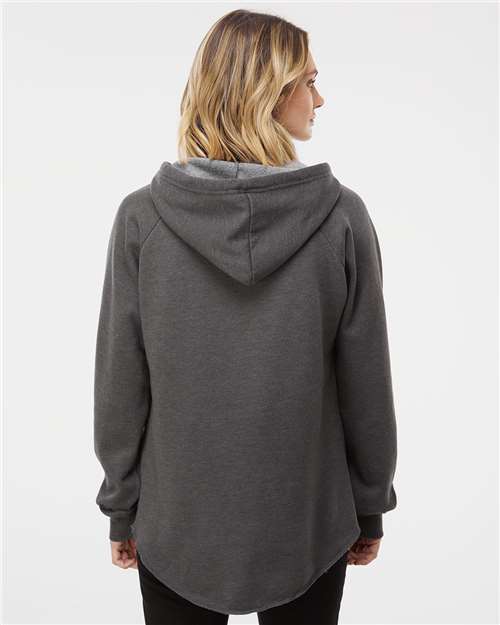 Independent Trading Co. PRM2500 Women?s Lightweight California Wave Wash Hooded Sweatshirt - Back view