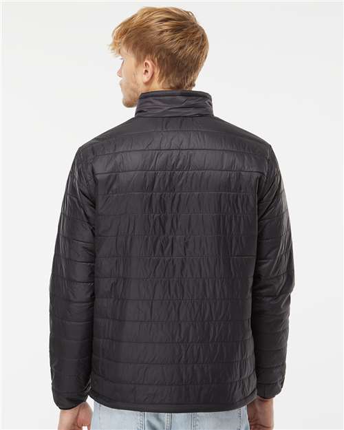 Independent Trading Co. EXP100PFZ Men's Puffer Jacket - Back view