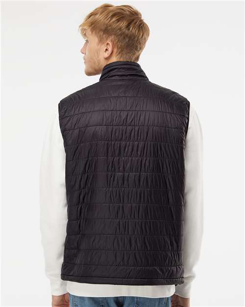 Independent Trading Co. EXP120PFV Men's Puffer Vest - Back view