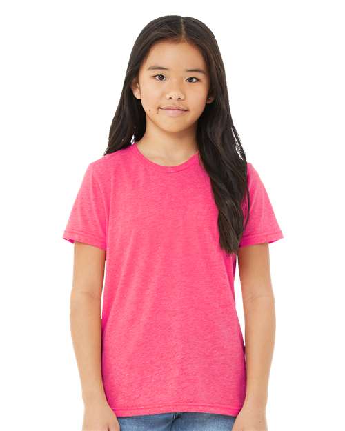 BELLA  CANVAS 3413Y Youth Triblend Tee - Front view