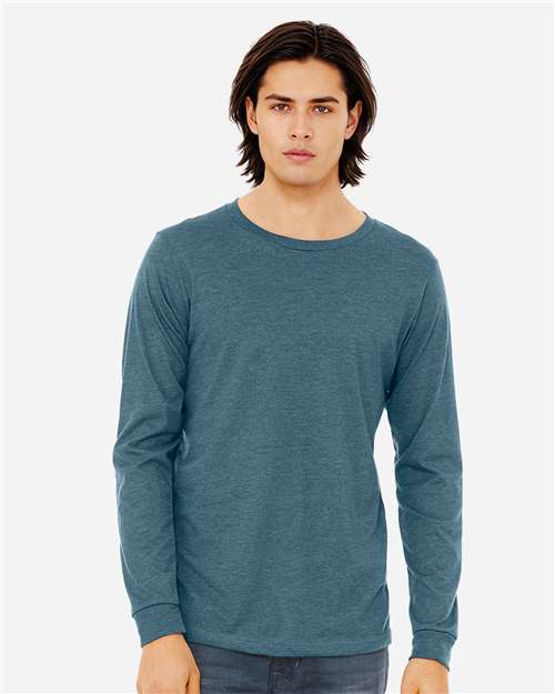 BELLA  CANVAS 3501CVC Heather CVC Long Sleeve Tee - Front view