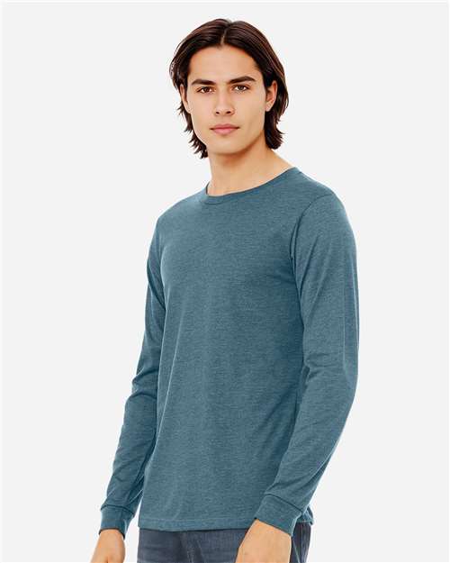 BELLA  CANVAS 3501CVC Heather CVC Long Sleeve Tee - Side view