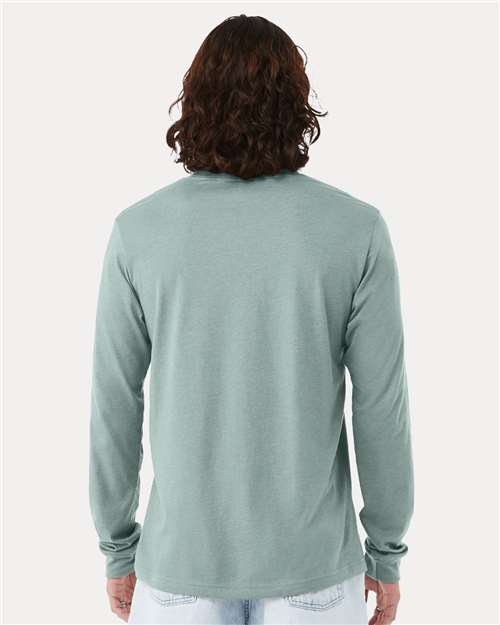 BELLA  CANVAS 3501CVC Heather CVC Long Sleeve Tee - Back view