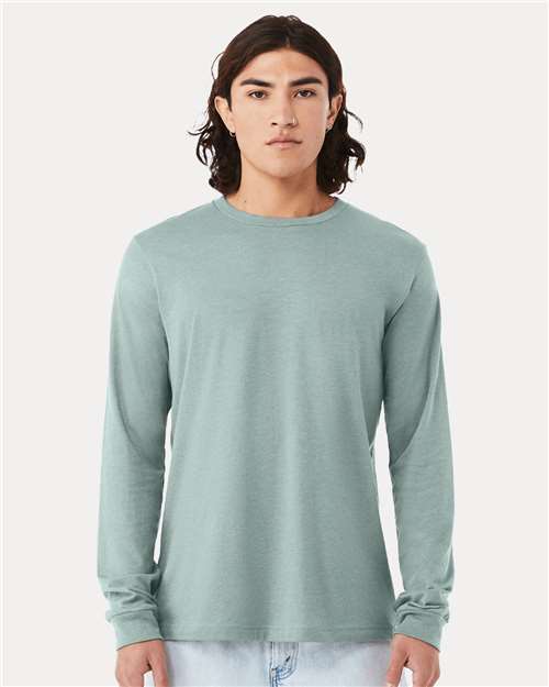BELLA  CANVAS 3501CVC Heather CVC Long Sleeve Tee - Front view