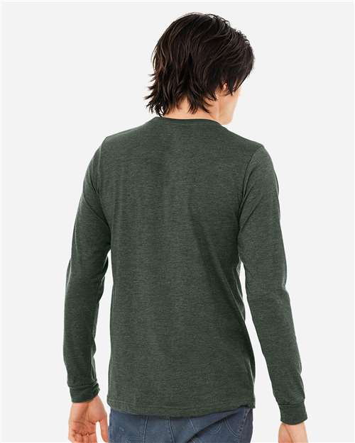BELLA  CANVAS 3501CVC Heather CVC Long Sleeve Tee - Back view
