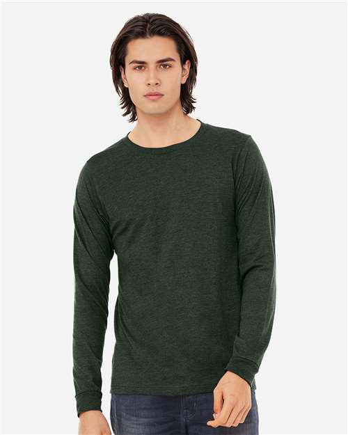 BELLA  CANVAS 3501CVC Heather CVC Long Sleeve Tee - Front view