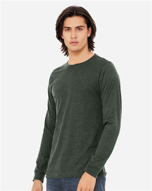 BELLA  CANVAS 3501CVC Heather CVC Long Sleeve Tee - Side view