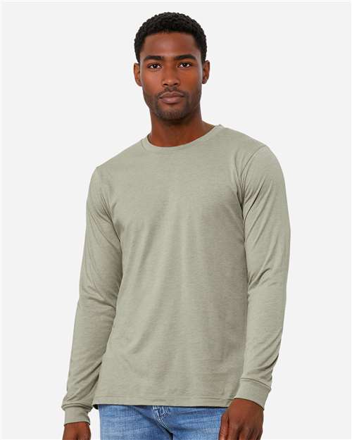 BELLA  CANVAS 3501CVC Heather CVC Long Sleeve Tee - Front view