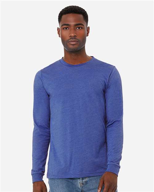 BELLA  CANVAS 3501CVC Heather CVC Long Sleeve Tee - Front view