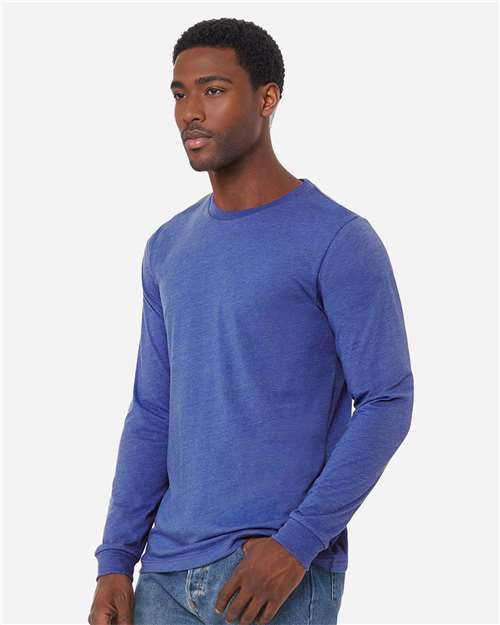BELLA  CANVAS 3501CVC Heather CVC Long Sleeve Tee - Side view