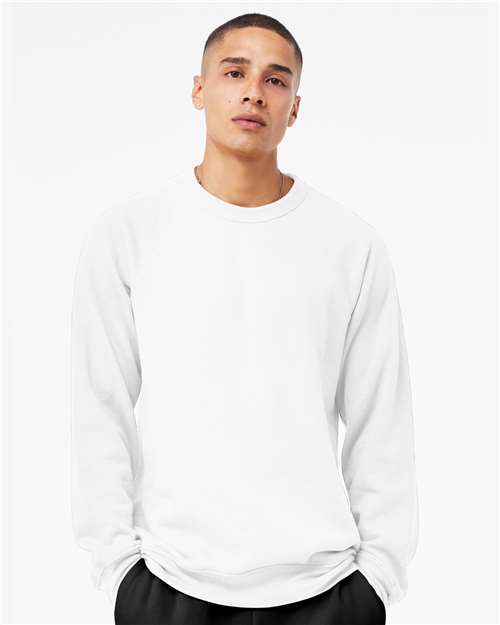 BELLA  CANVAS 3901 Unisex Sponge Fleece Raglan Crewneck Sweatshirt - Front view