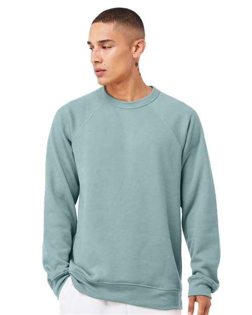 BELLA  CANVAS 3901 Unisex Sponge Fleece Raglan Crewneck Sweatshirt - Front view