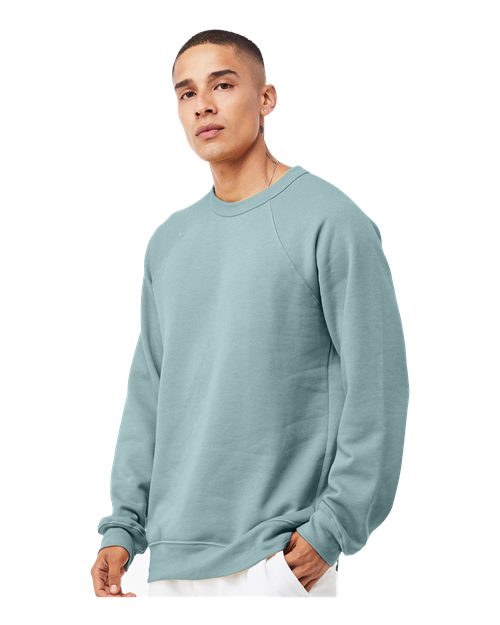 BELLA  CANVAS 3901 Unisex Sponge Fleece Raglan Crewneck Sweatshirt - Side view