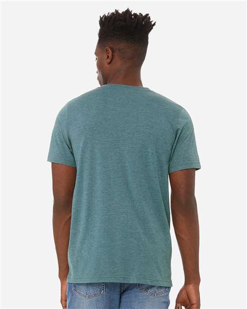 BELLA  CANVAS 3005CVC Unisex Heather CVC V-Neck Tee - Back view