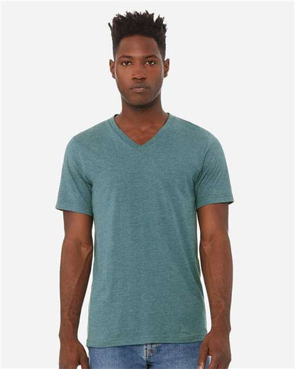 BELLA  CANVAS 3005CVC Unisex Heather CVC V-Neck Tee - Front view