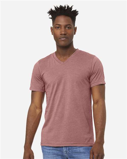 BELLA  CANVAS 3005CVC Unisex Heather CVC V-Neck Tee - Front view