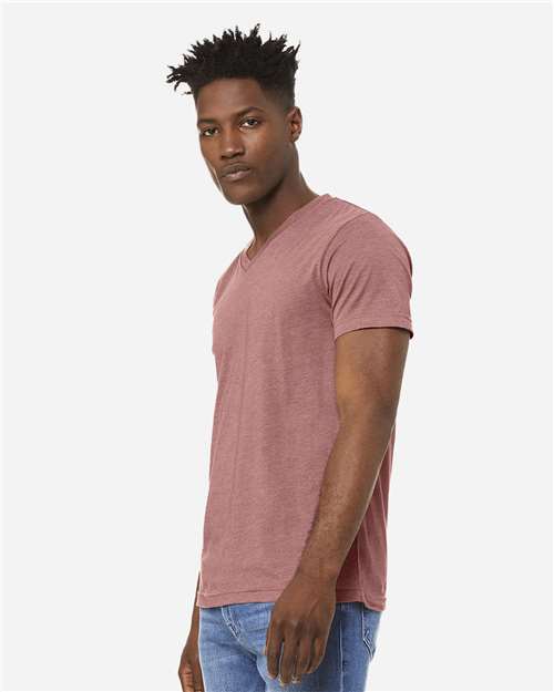 BELLA  CANVAS 3005CVC Unisex Heather CVC V-Neck Tee - Side view