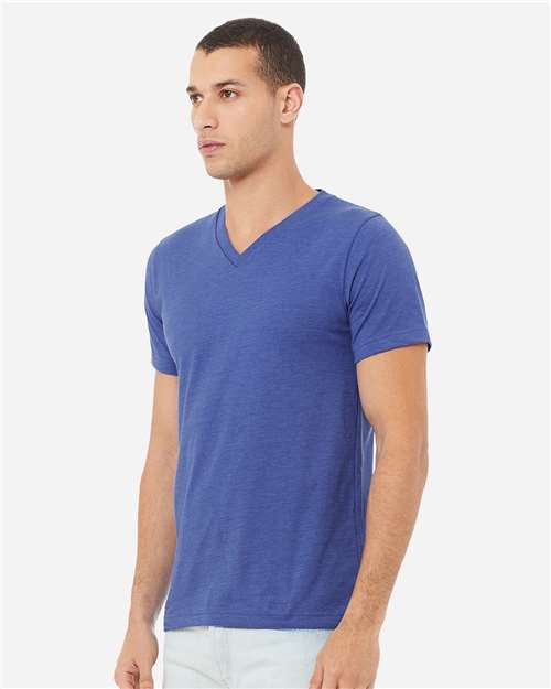 BELLA  CANVAS 3005CVC Unisex Heather CVC V-Neck Tee - Side view