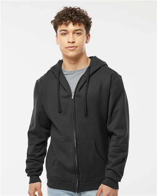 Tultex 331 Unisex Full-Zip Hooded Sweatshirt - Front view