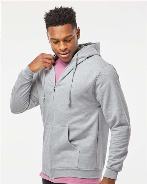 Tultex 331 Unisex Full-Zip Hooded Sweatshirt - Side view