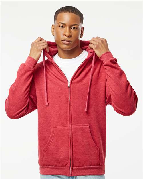 Tultex 331 Unisex Full-Zip Hooded Sweatshirt - Front view