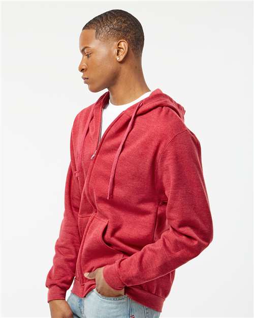 Tultex 331 Unisex Full-Zip Hooded Sweatshirt - Side view