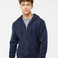 Tultex 331 Unisex Full-Zip Hooded Sweatshirt - Front view