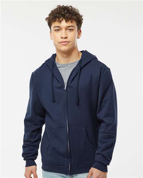 Tultex 331 Unisex Full-Zip Hooded Sweatshirt - Front view