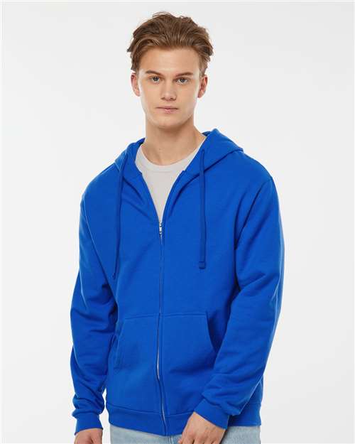 Tultex 331 Unisex Full-Zip Hooded Sweatshirt - Front view
