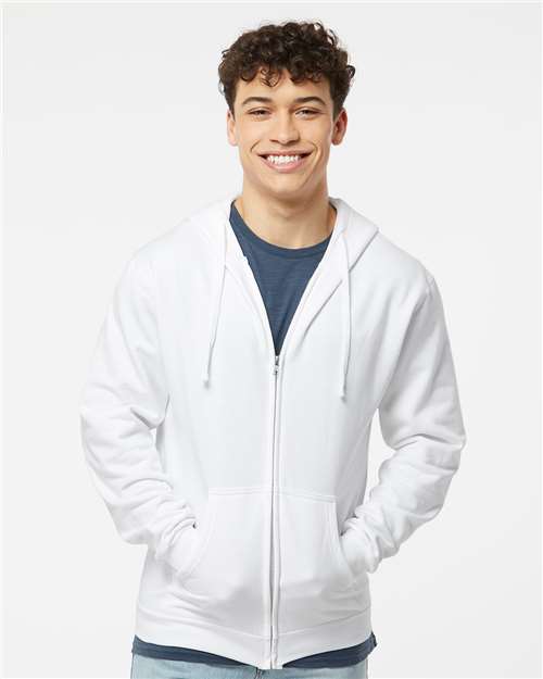 Tultex 331 Unisex Full-Zip Hooded Sweatshirt - Front view