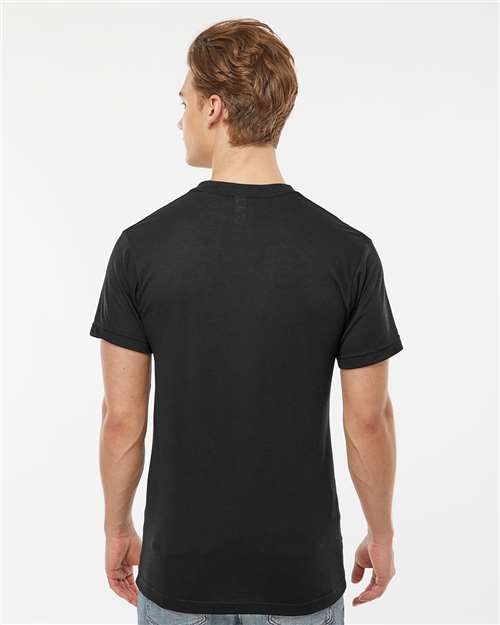 Tultex 207 Men's Poly-Rich V-Neck T-Shirt - Back view