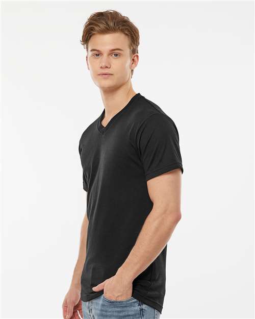 Tultex 207 Men's Poly-Rich V-Neck T-Shirt - Side view