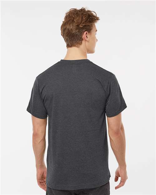 Tultex 207 Men's Poly-Rich V-Neck T-Shirt - Back view