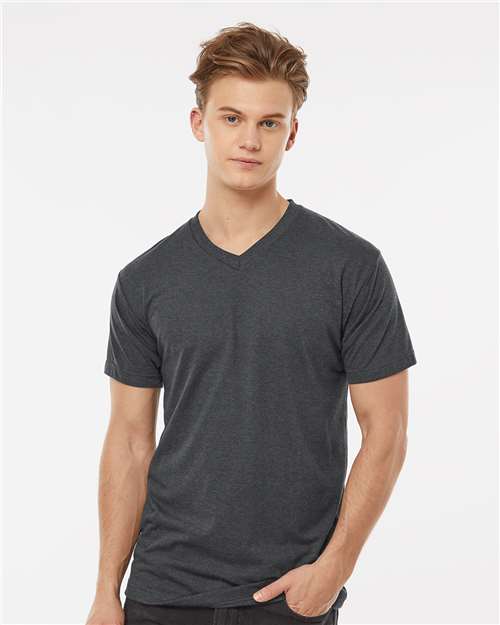 Tultex 207 Men's Poly-Rich V-Neck T-Shirt - Front view