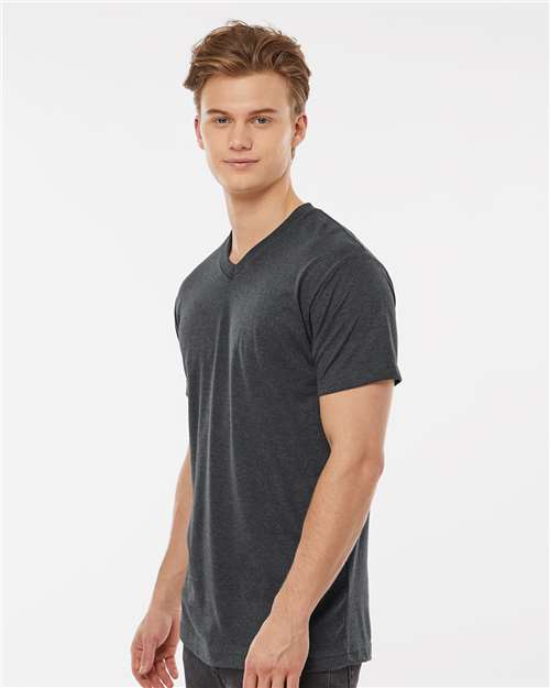 Tultex 207 Men's Poly-Rich V-Neck T-Shirt - Side view