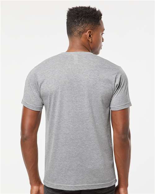 Tultex 207 Men's Poly-Rich V-Neck T-Shirt - Back view