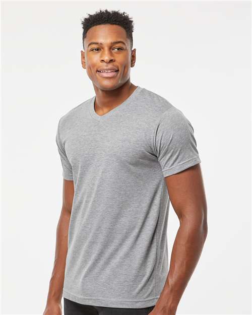 Tultex 207 Men's Poly-Rich V-Neck T-Shirt - Side view
